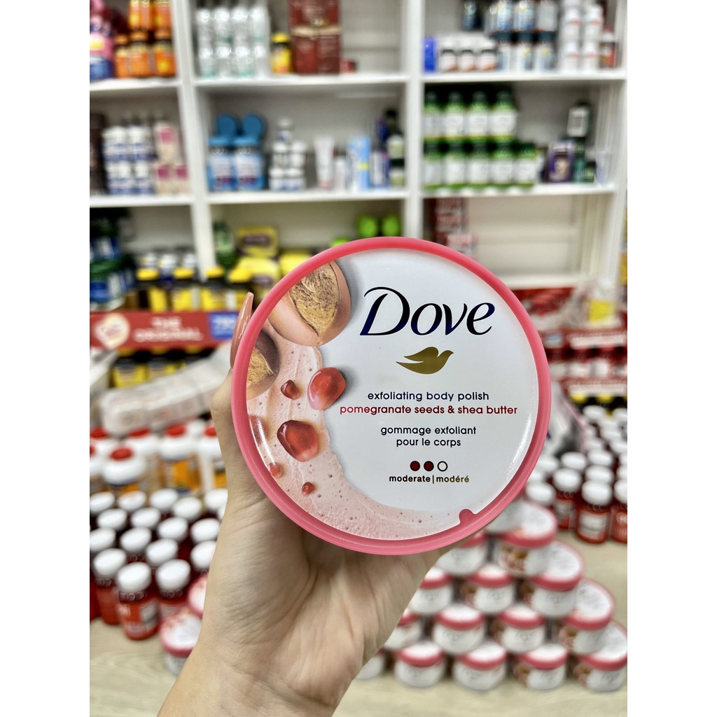 Tẩy Da Chết Toàn Thân DOVE Exfoliating Body Polish POMEGRANATE SEEEDS & SHEA BUTTER / MACADAMIA RICE MILK - Bản Mỹ
