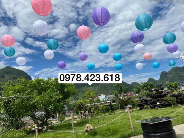 Đèn lồng VẢI LỤA Chống nước 30cm - 25cm - 20cm treo trang trí ngoài trời #5