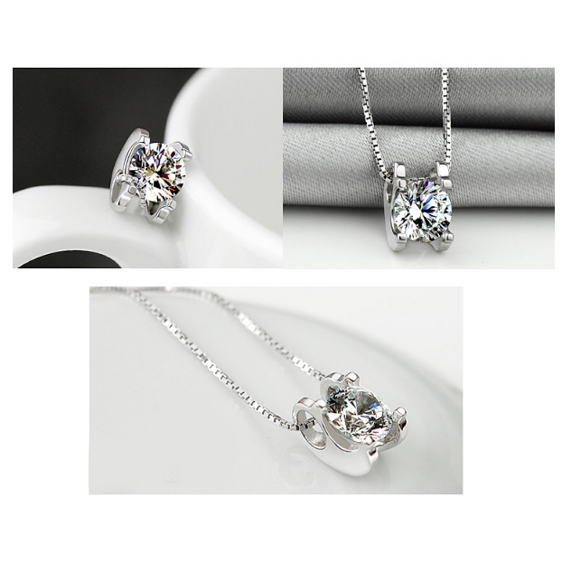 Vòng cổ VIOYODS mạ bạc 925 đính đá pha lê Swarovski thời trang sang trọng