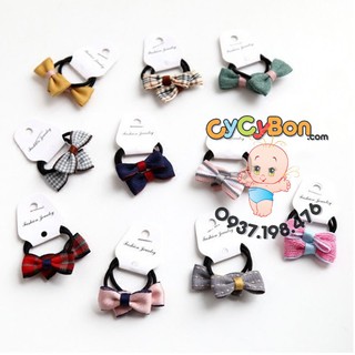 [Free Ship + Hoàn Xu] Cặp Thun Cột Tóc Cho Bé Gái Kiểu Nơ Đủ Màu Sắc