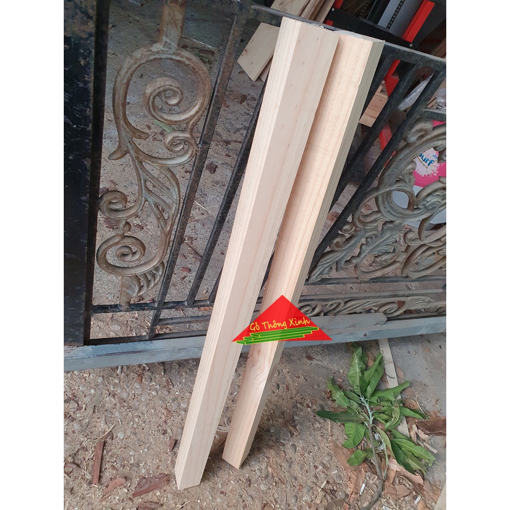 Thanh gỗ thông vuông 5cm, dài 1m bào láng 4 mặt, cực đẹp cực chắc chắn, dùng đóng bàn, ghế,khung sườn,decor...