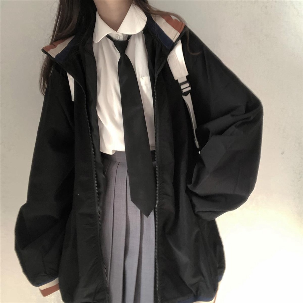 Áo Khoác Dáng Rộng Khối Màu Khối Đa Dạng Phong Cách Harajuku Hàn Quốc Cho Nữ Sinh .áo khoác nữ.áo khoác bóng chày nữ