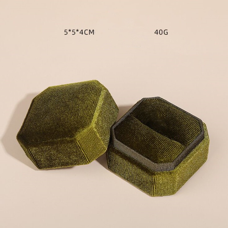 1 Hộp Đựng Trang Sức Hình Lục Giác Bằng Vải Nhung Dày 5x5x4cm