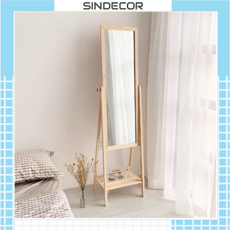 Gương Soi Toàn Thân Phối Kệ Shelf Mirror Nội thất kiểu hàn lắp ráp