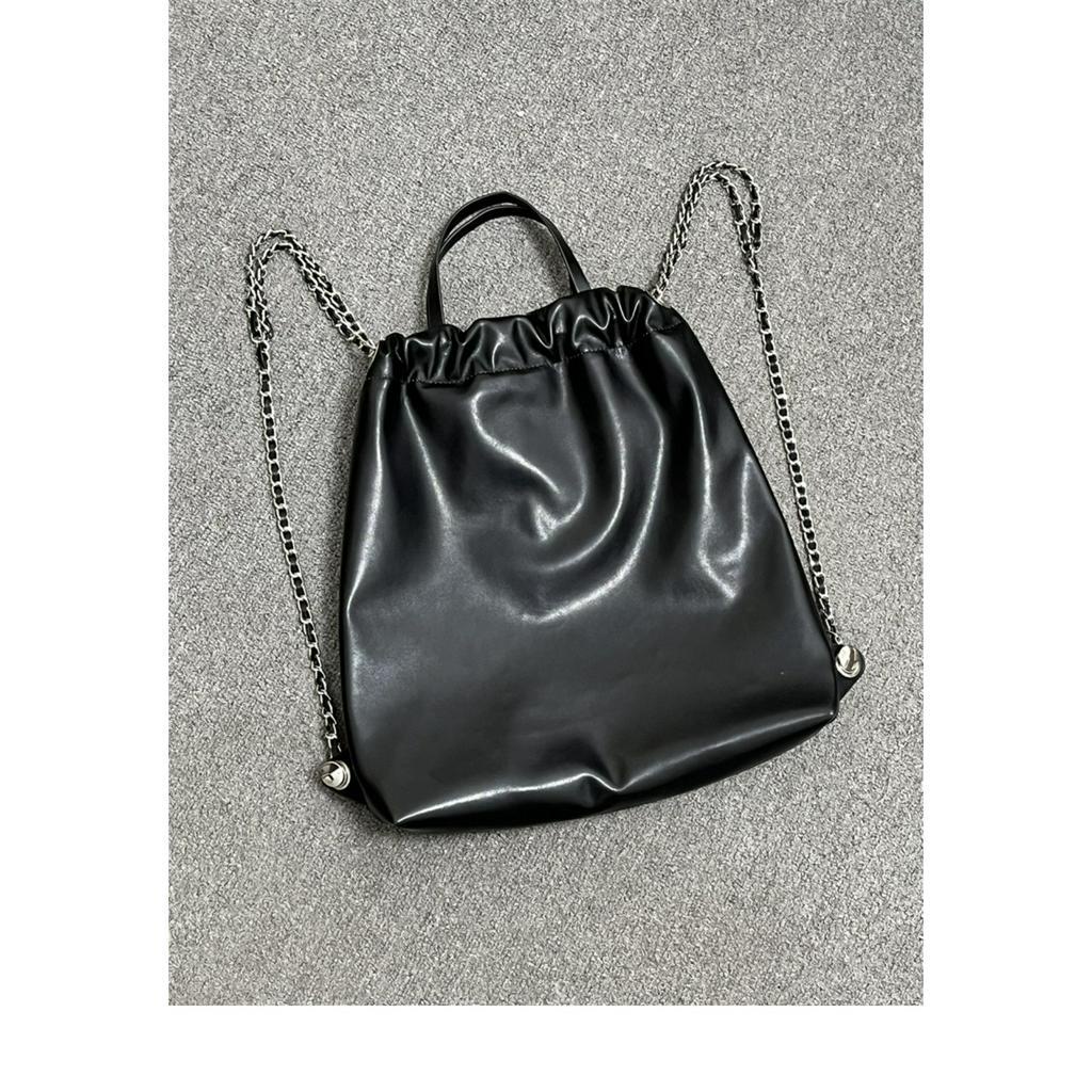 Ba Lô Dây Rút Da Lộn Đính Đá Nhiều Màu Sắc Phong Cách Hàn Quốc Cho Nữ