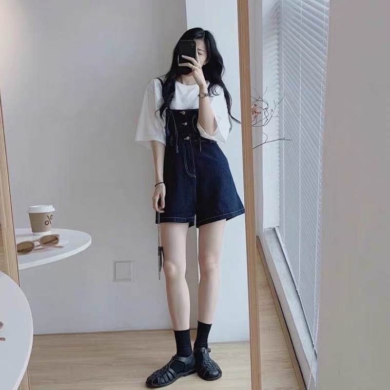 Yếm short khaki ulzzang hai dây