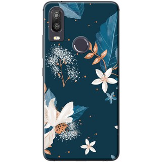 Ốp lưng Vsmart Active 1, Joy 1 in hình Hoa trắng nền xanh