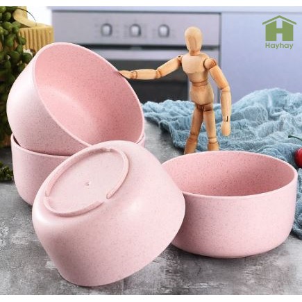 Chén, bát tròn nhựa lúa mạch