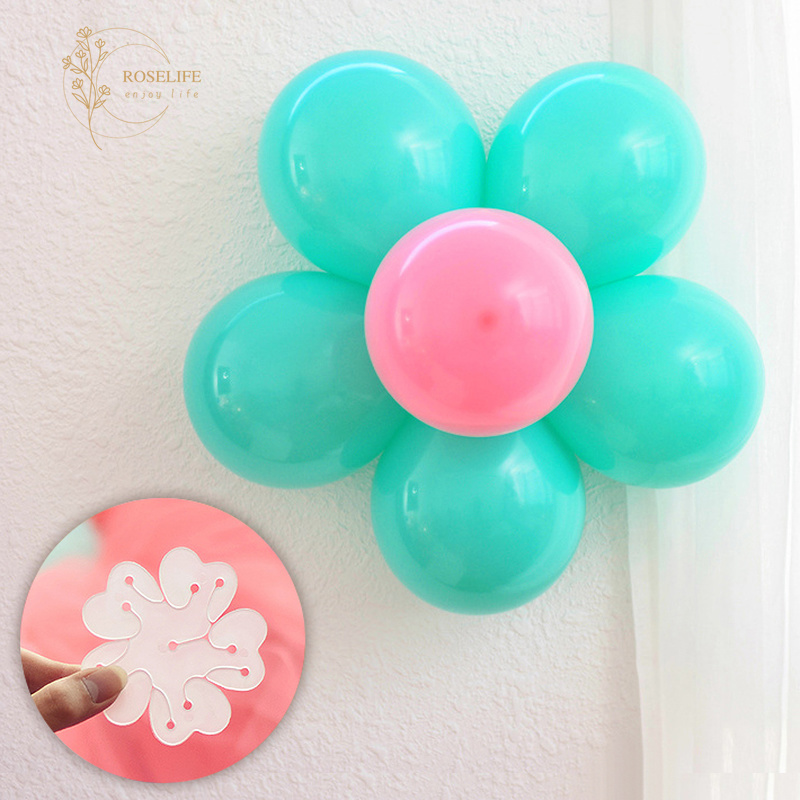 Phụ Kiện Kẹp Bong Bóng Trang Trí Hình Hoa Hồng