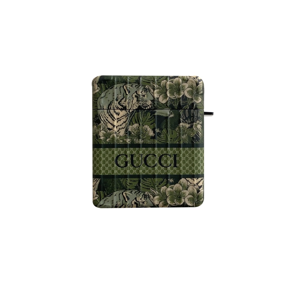 Vỏ Bảo Vệ Hộp Sạc Tai Nghe Bluetooth AirPods 3 / Pro Họa Tiết Logo Gucci Hình Hổ Màu Xanh Lá Thời Trang