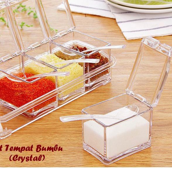 Bộ 4 Hộp Đựng Gia Vị Trong Suốt Tiện Dụng | BigBuy360 - bigbuy360.vn