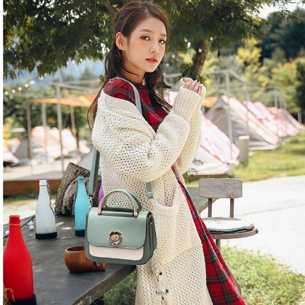 [Mẫu Mới]Túi Xách Nữ Đeo Chéo Đeo Vai Da Mềm Siêu Cute Khóa Bông Hoa Sang Chảnh HOTTREND 2021 | BigBuy360 - bigbuy360.vn
