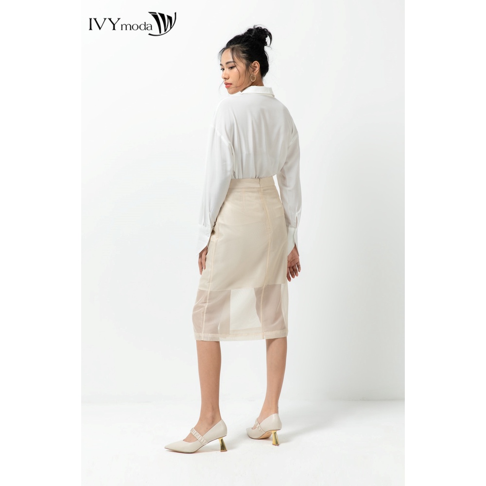 Chân váy lưới chữ A IVY moda MS 31B8696