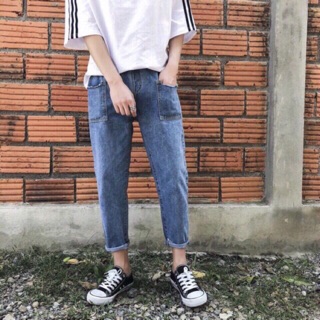Quần baggy jean 2 túi trước