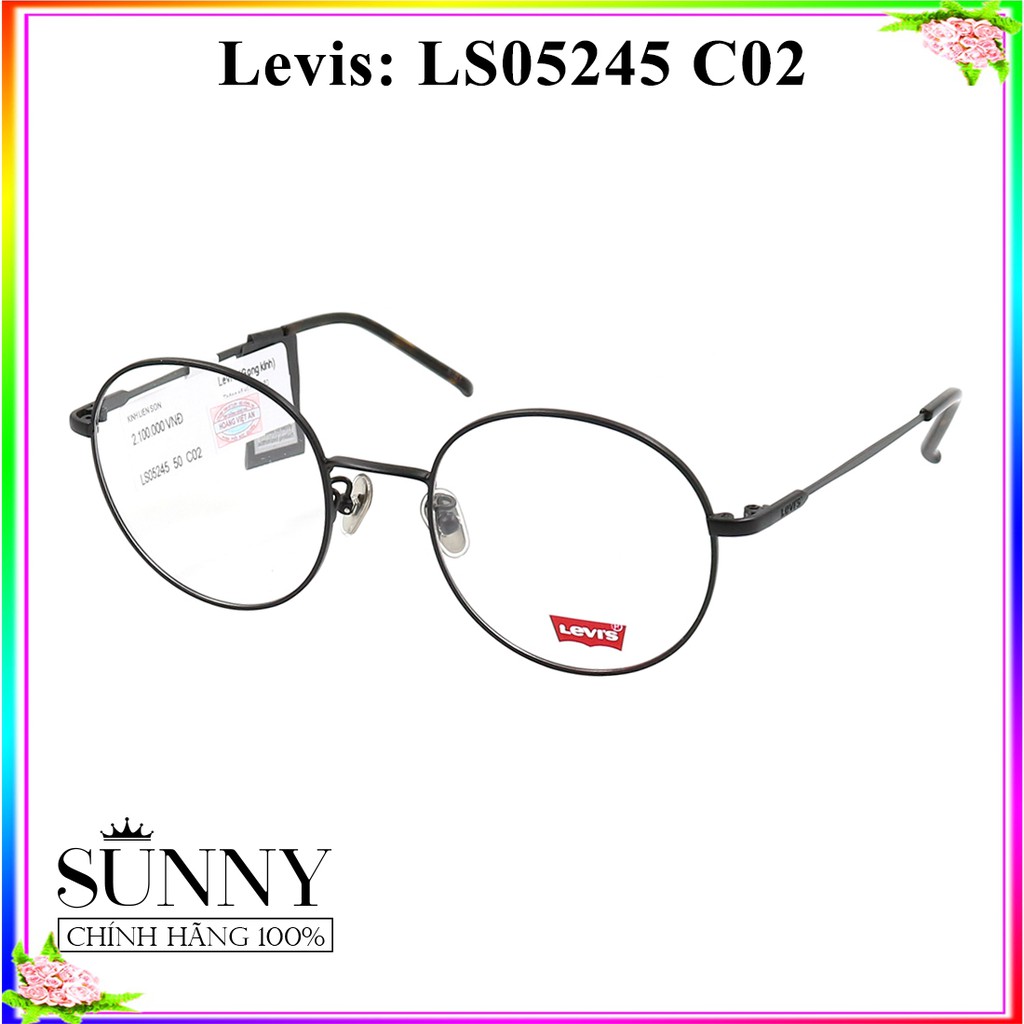 Gọng kính trogn nam nữ thời trang Levis LS05245 nhiều màu chính hãng, thiết kế dễ đeo bảo vệ mắt