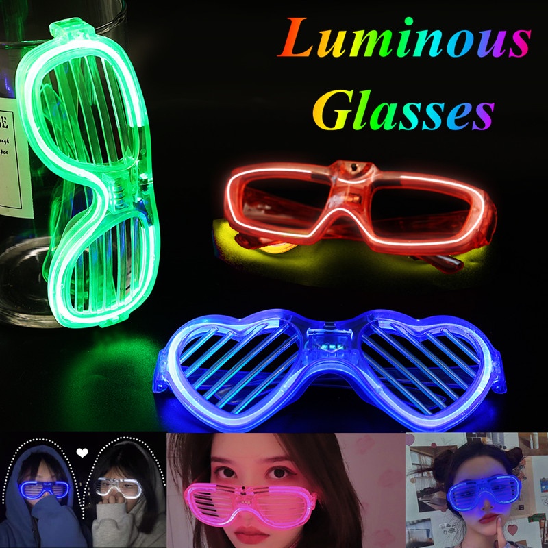 Mắt kính gắn đèn LED phát sáng độc đáo nhiều kiểu tùy chọn