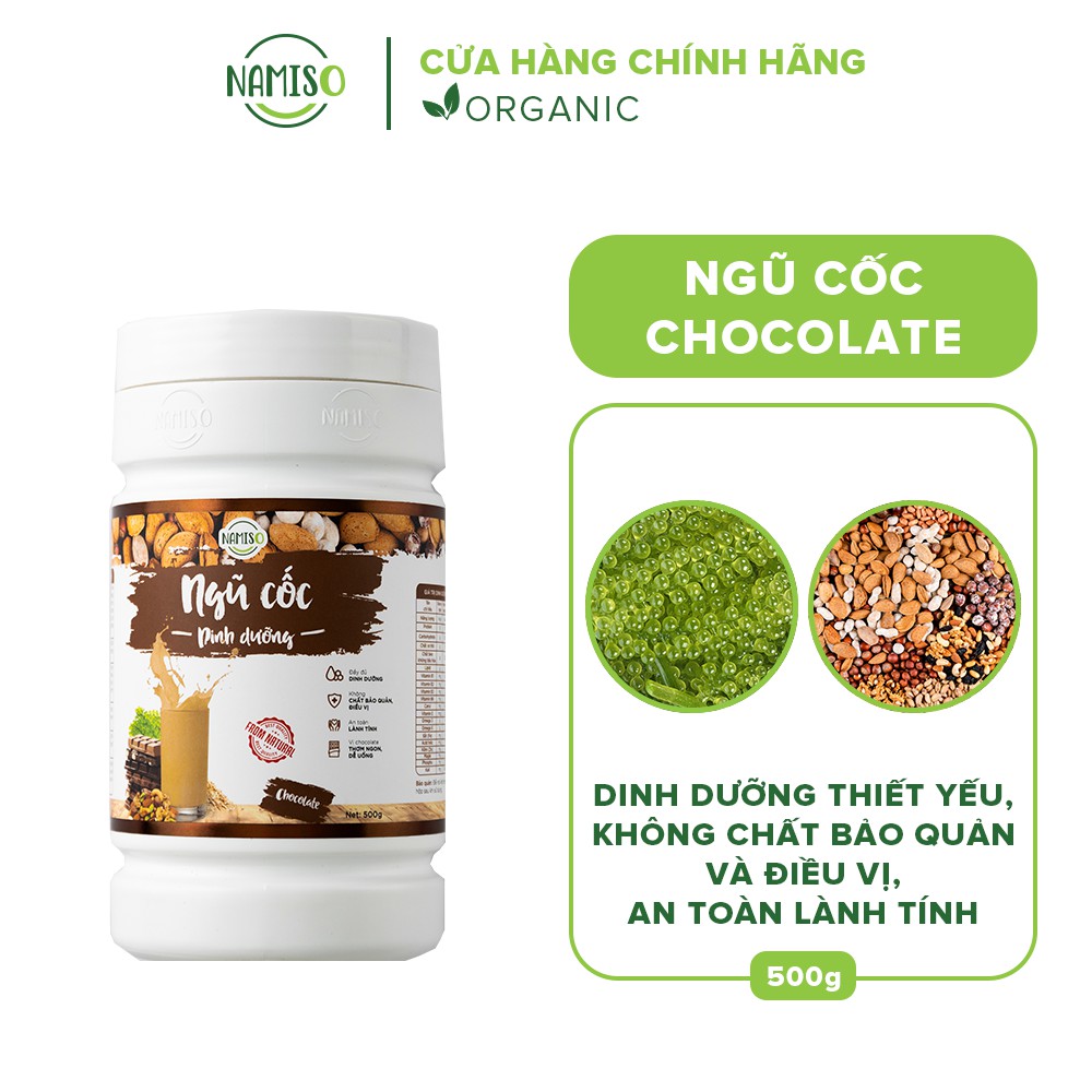 Bột ngũ cốc dinh dưỡng Namiso, bột ngũ cốc dinh dưỡng vị chocolate