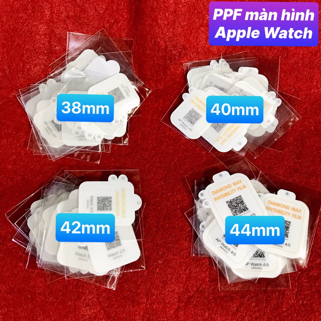 Combo 5 miếng dán PPF màn hình Apple Watch không full size 38mm 40mm 42mm 44mm giá sỉ