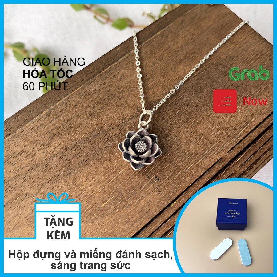 Mặt dây chuyền bạc 925 phong cách Phật Giáo hình Hoa sen - Hiên Nhà