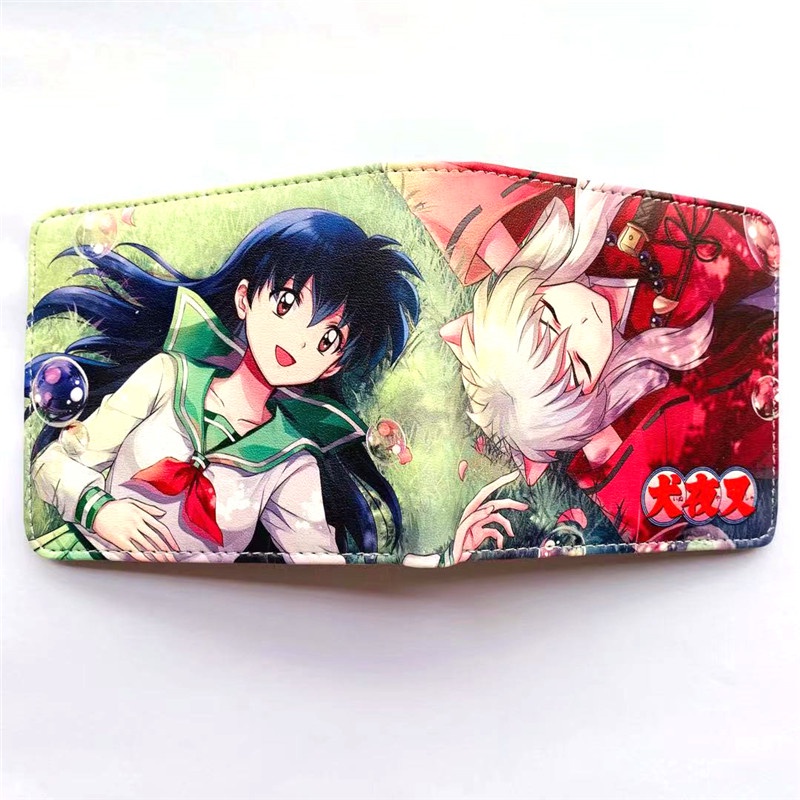 Ví Da PU Ngắn In Hình Inuyasha Sesshoumaru Higurashi Kagome Trẻ Trung Có Ngăn Đựng Thẻ Thời Trang Cho Nam Và Nữ Giá Đỡ