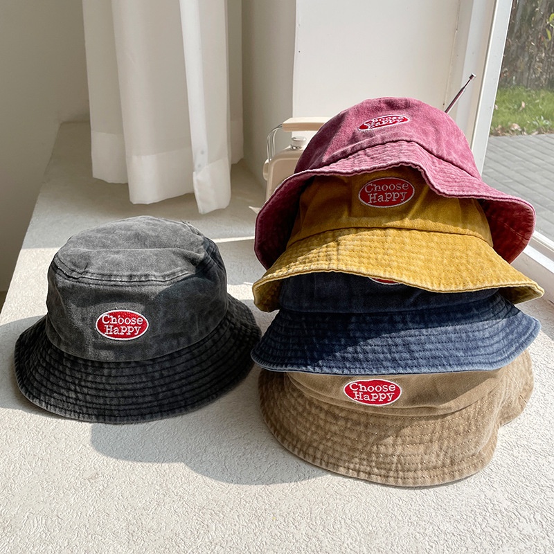 Nón Vành Denim Thêu Chữ Thời Trang Cho Bé