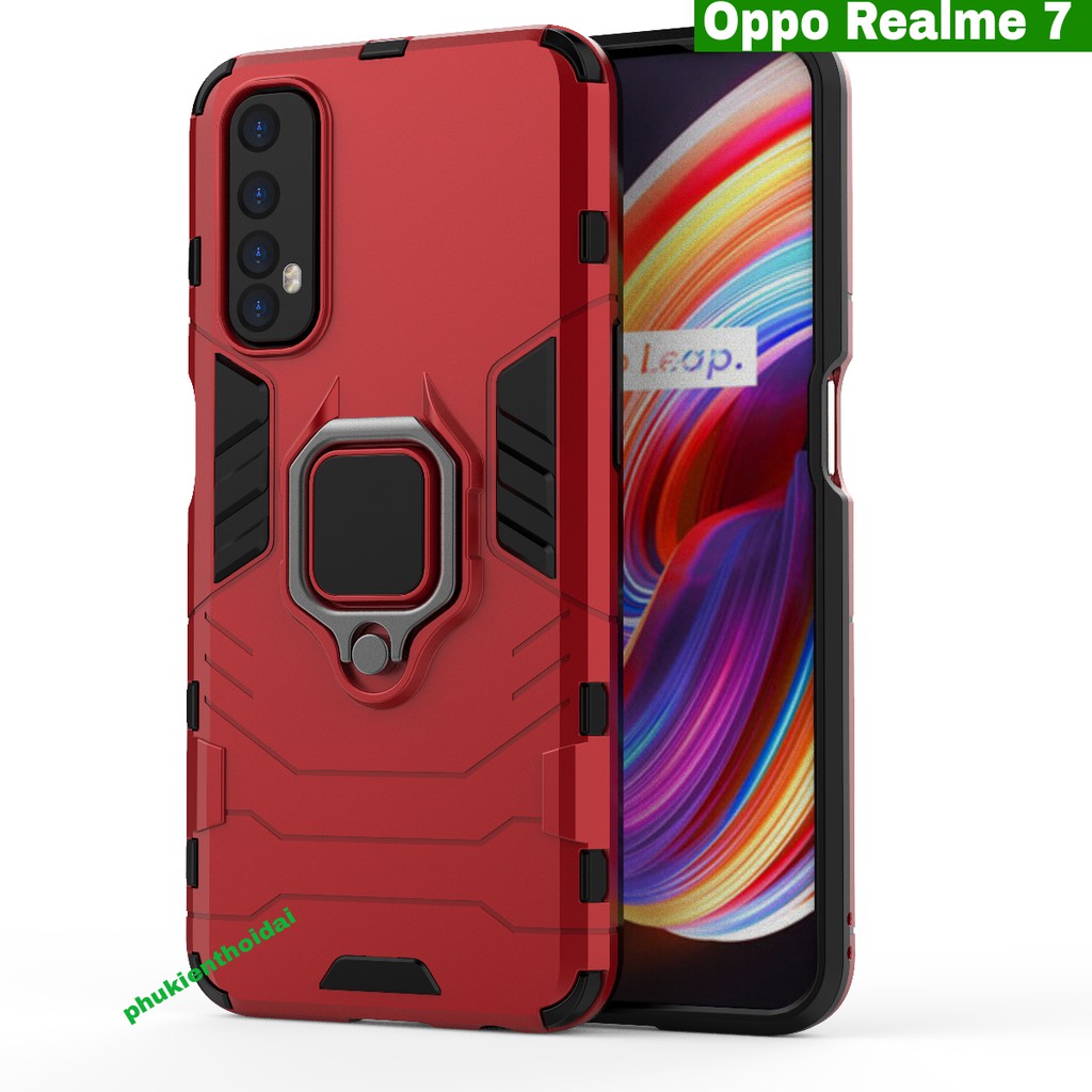 Ốp lưng Oppo Realme 7 / Realme 8 4G / 8 Pro / Realme 9 4G chống sốc Iron Man Iring cao cấp siêu bền giá đỡ xem phim