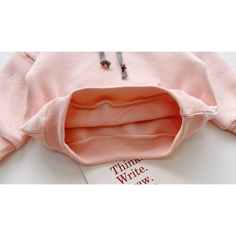 Áo sweater hoodie giữ ấm thời trang thu đông Hàn Quốc 2020 đáng yêu cho bé gái