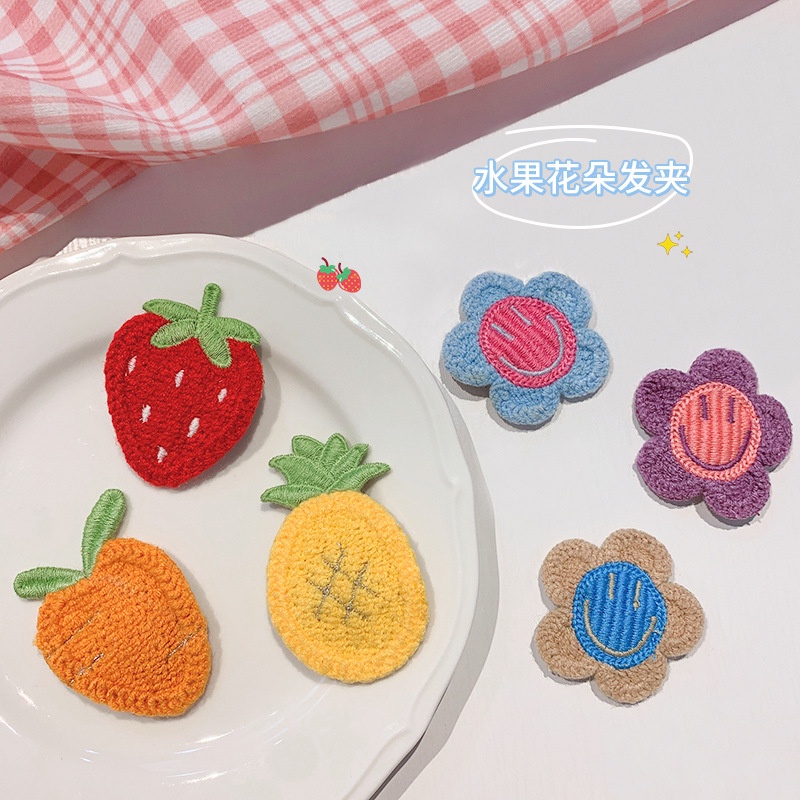 Kẹp Tóc Hình Hoa/Trái Cây Hoạt Hình Phong Cách Hàn Quốc Thời Trang Cho Nữ