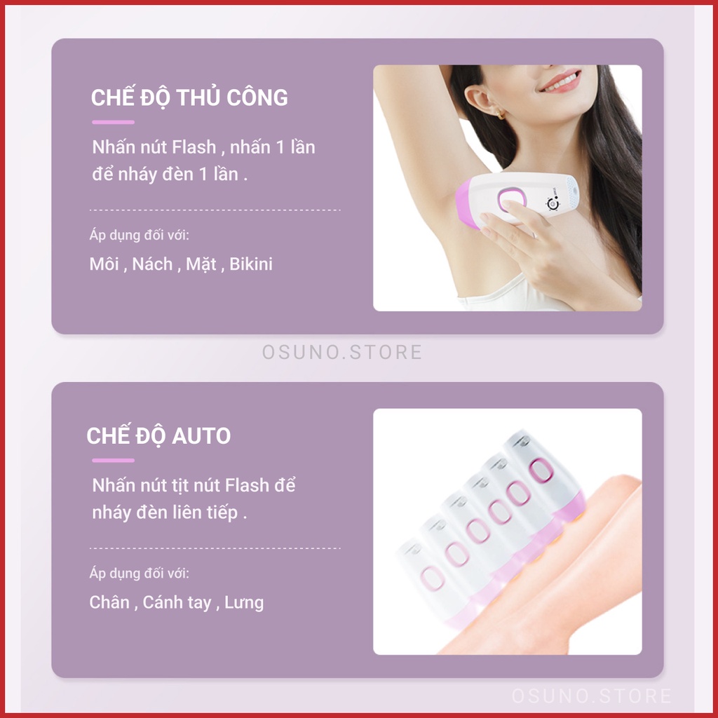 Máy triệt lông vĩnh viễn trẻ hóa da thế hệ mới, máy triệt lông đa năng - Osuno Store