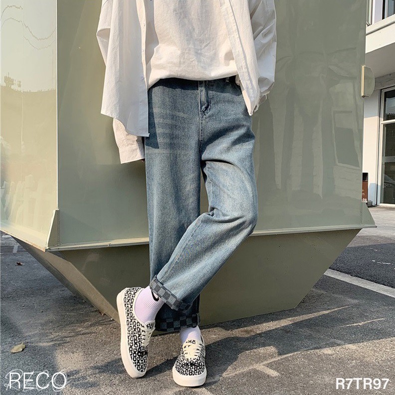 Quần jean nam nữ  Hàn Quốc cao cấp dáng rộng Trousers Loose R7TR97 Unisex