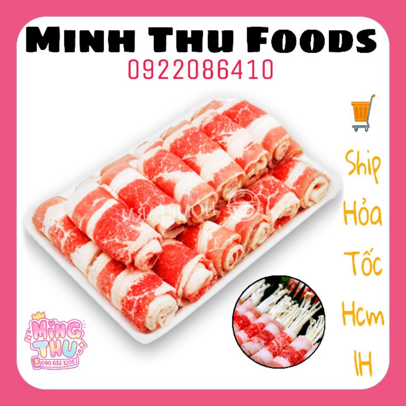 [SỈ 63K] Ba chỉ bò Mỹ vĩ 500g / Ba chỉ bò cuộn thả lẩu, nướng) thịt bò cuộn