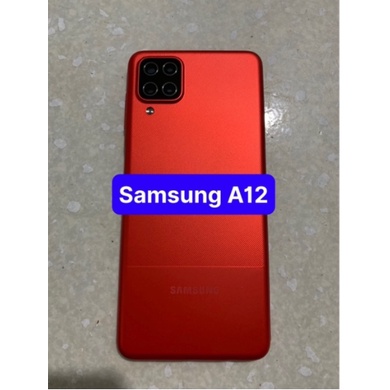 Bộ vỏ samsung A12 -zin (gồm sườn,lưng,nút bấn,kính cam)