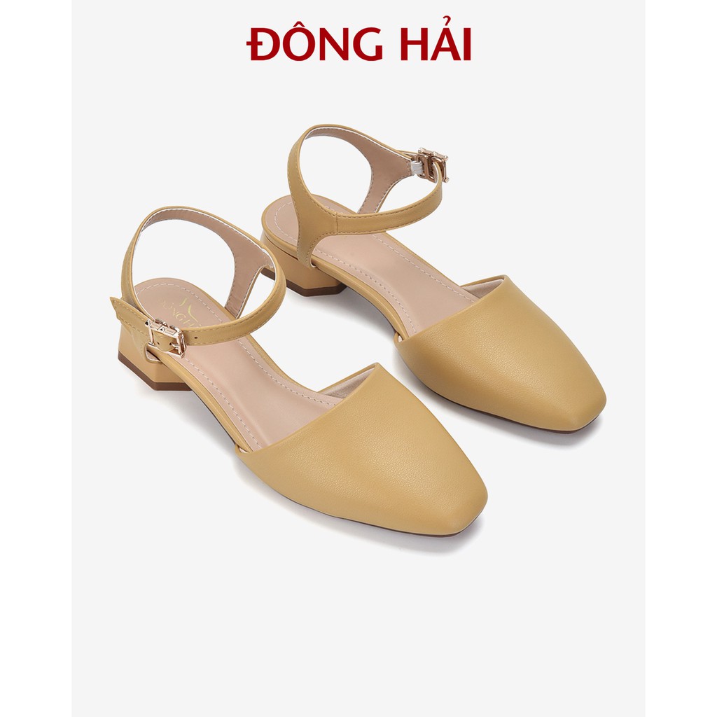 Sandal cao gót nữ Đông Hải bít mũi thiết kế gót to hình trụ vững chắc cao 3cm dễ di chuyển - S81H5