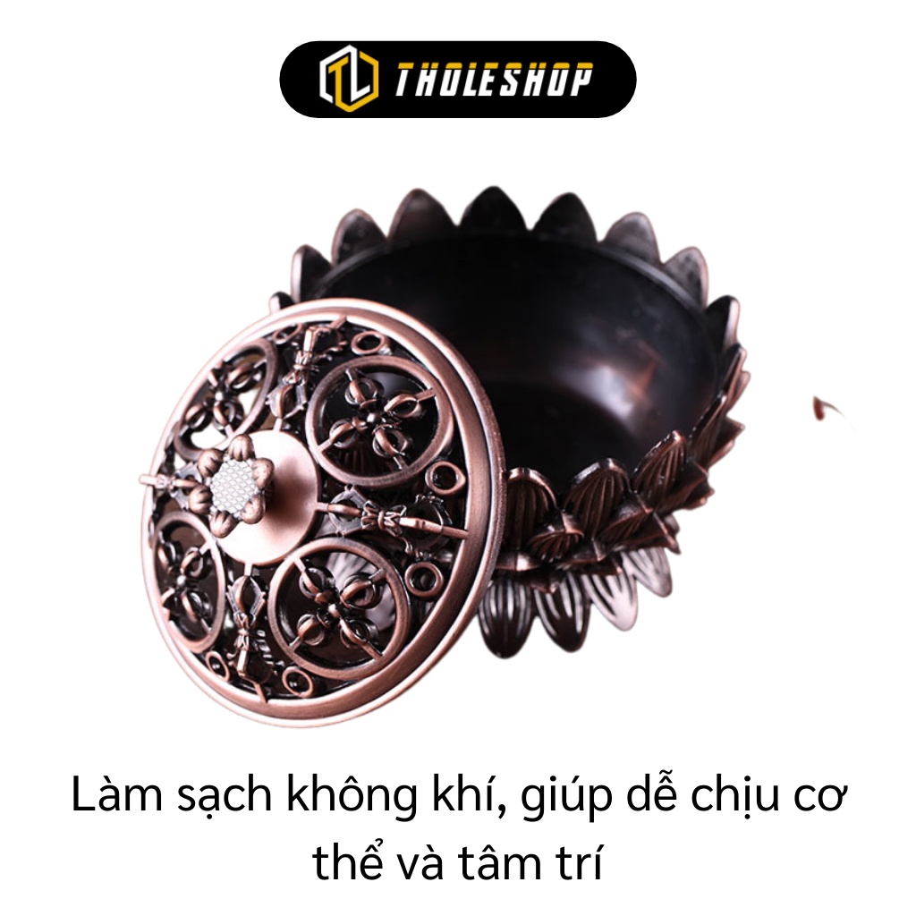 Lư Đồng - Lư Đốt Hương Hình Hoa Sen Bằng Đồng, Lư Xông Trầm Giải Tỏa Mệt Mỏi 7384