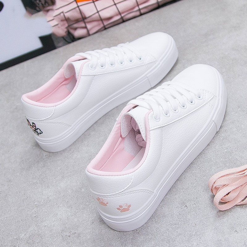 Giày thể thao IELGY đế bằng mũi tròn chống trượt dễ thương