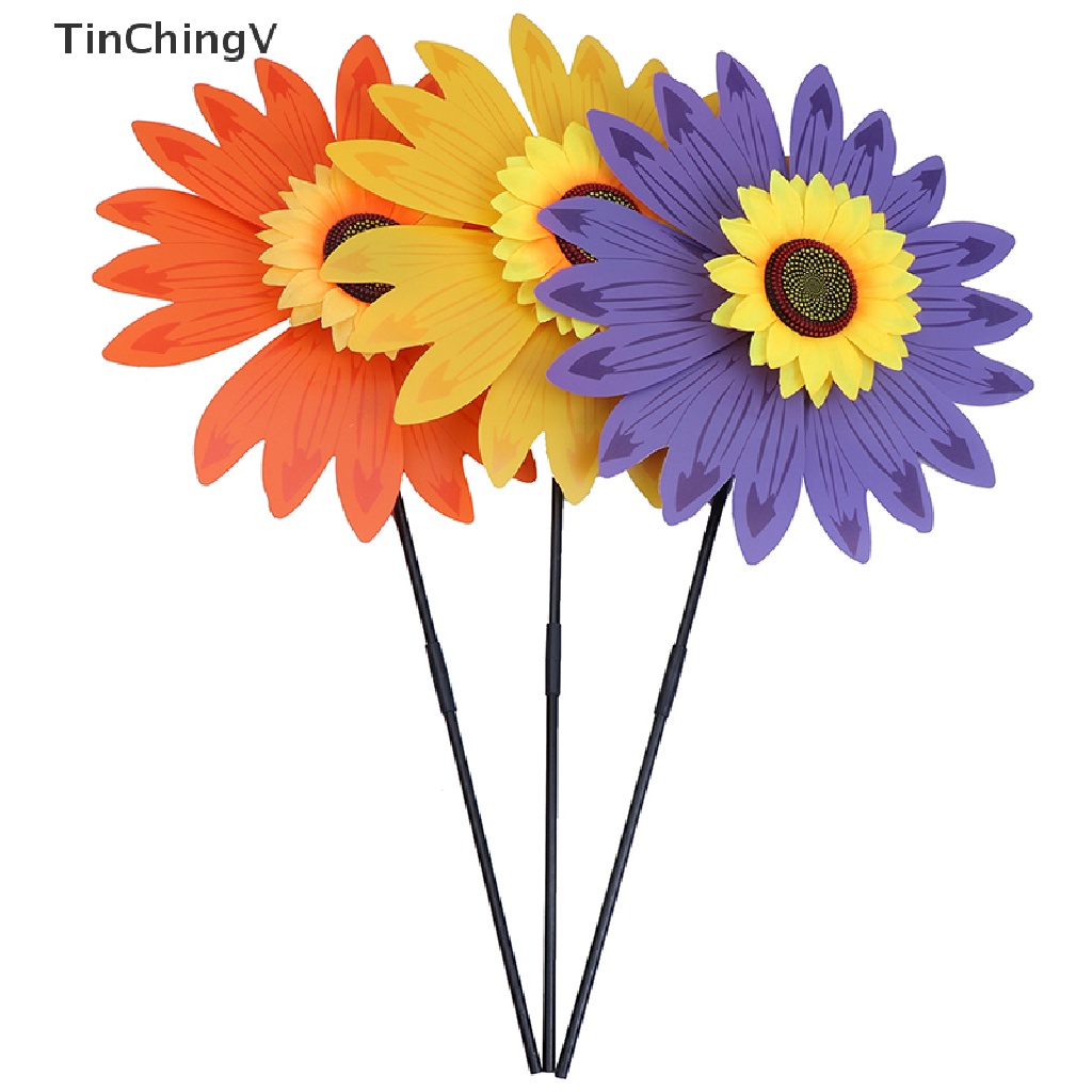 Chong Chóng Hai Lớp Hình Hoa Hướng Dương Trang Trí Sân Vườn