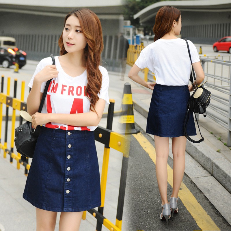 Chân váy jean cài nút | BigBuy360 - bigbuy360.vn