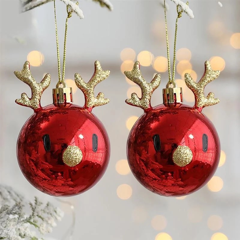 Set 2 quả châu đỏ / sâm panh trang trí cây thông noel