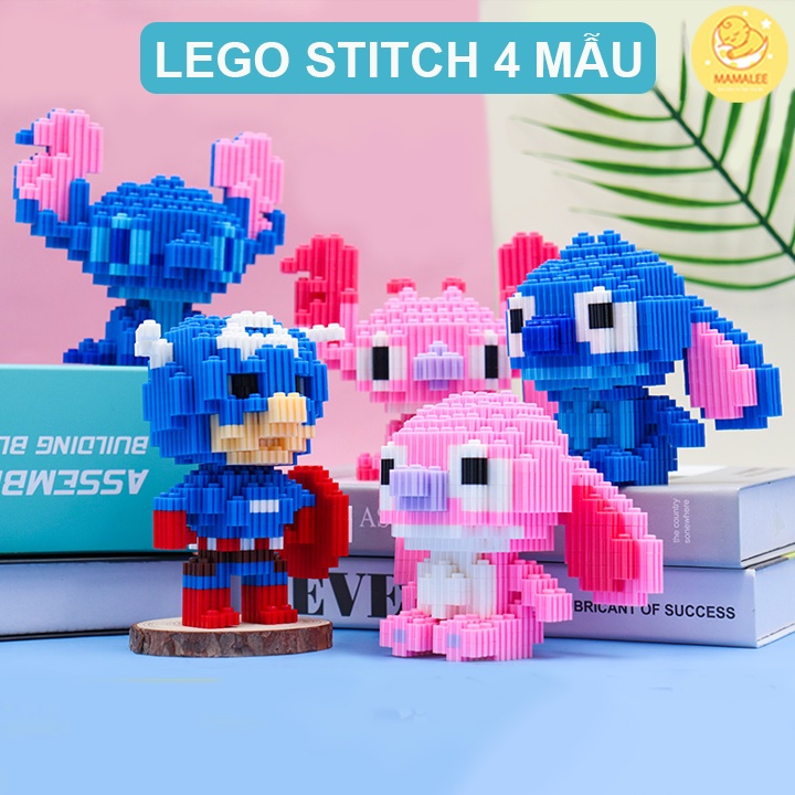 Lego 3D Stitch Size To 800 Mảnh - Đồ Chơi Lắp Ráp Mô Hình Nhân Vật Hoạt Hình Lilo &amp; Stitch