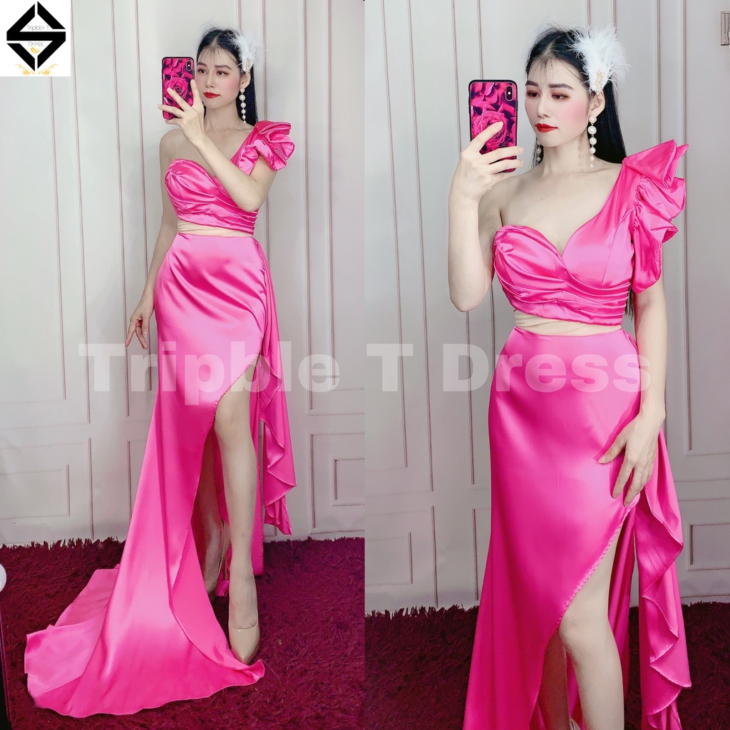 Đầm maxi dạ hội dự tiệc lưới nude eo TRIPBLE T DRESS - size S/M/L - MS396Y