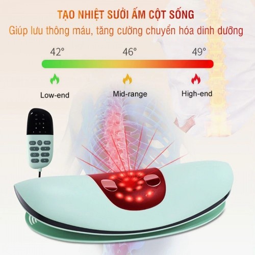 Máy massage thắt lưng, kéo giãn cột sống lưng pin sạc Nikio NK-158, hỗ trợ cải thiện các bệnh lý về cột sống | OKbuy