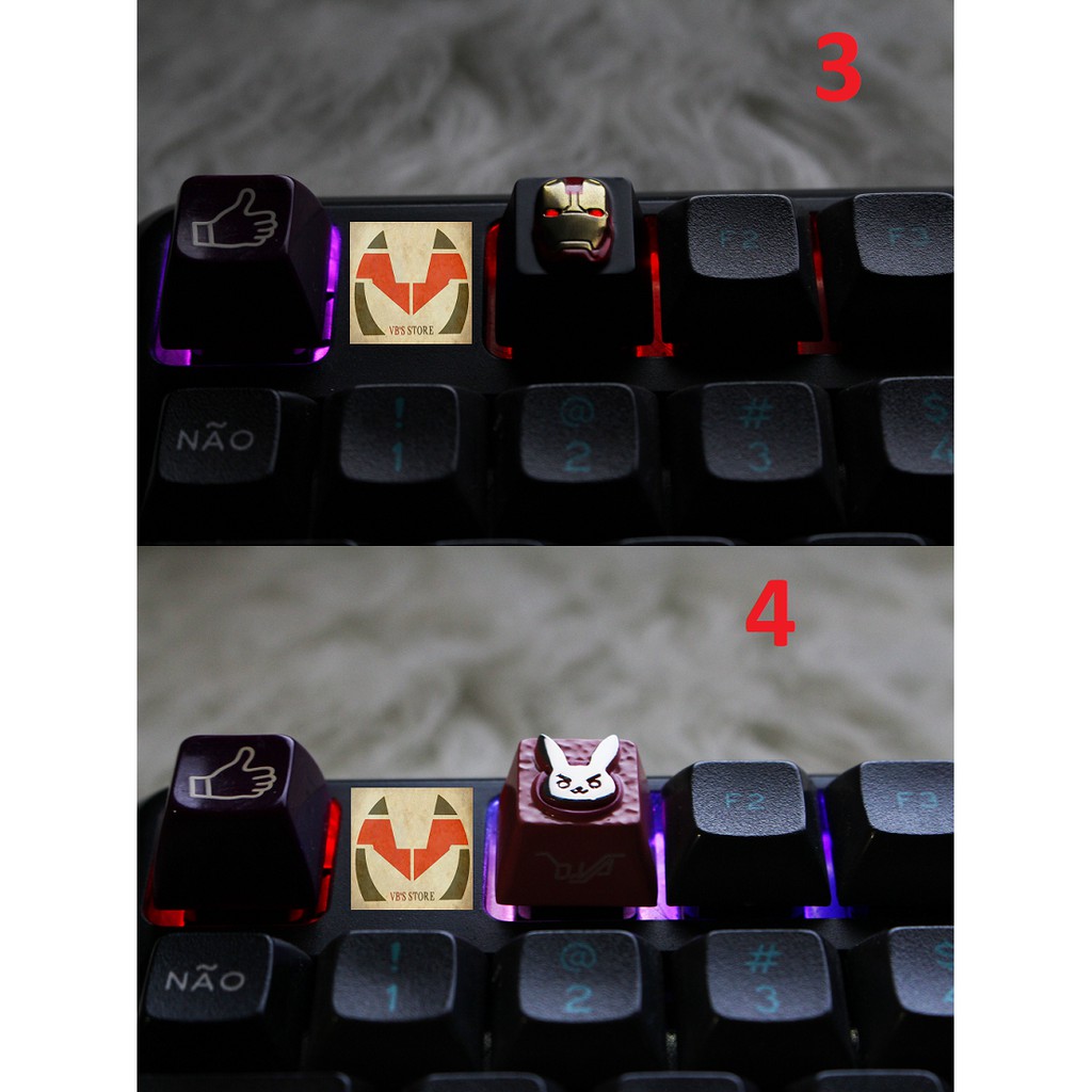 Keycap nhôm (nút bàn phím) kim loại xuyên led