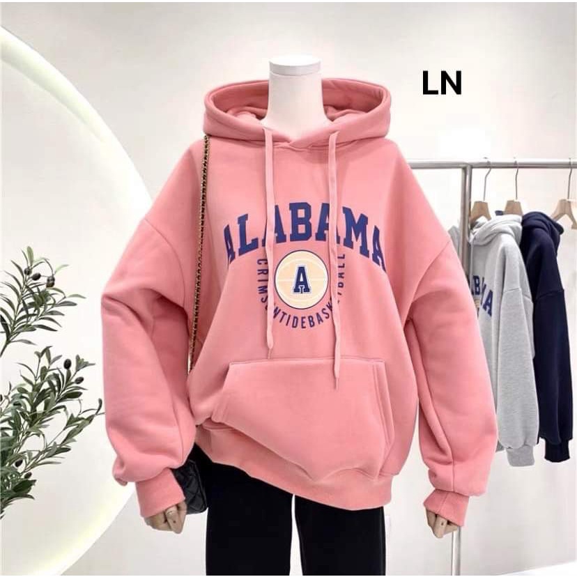 Áo hodie ala.pama  Áo hoodie nam nữ  nỉ cotton form rộng tay bồng  Áo mũ 2 lớp