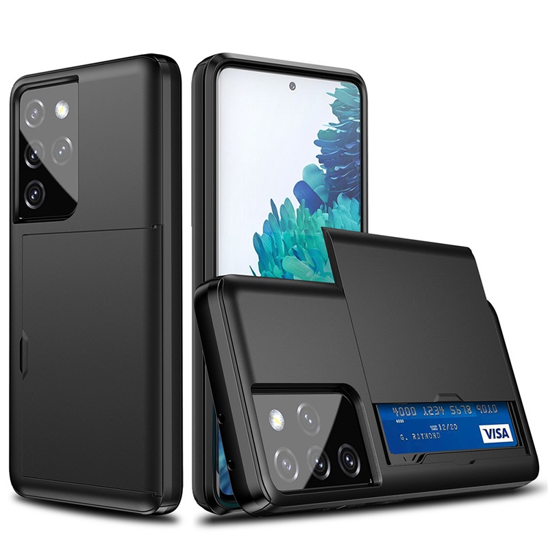 Dành Cho Samsung Galaxy S20 S20 FE S20 Ultra S10 Plus S9 S10e S10 5G Vỏ Ví Chống Sốc Có Khe Cắm Thẻ Tín Dụng