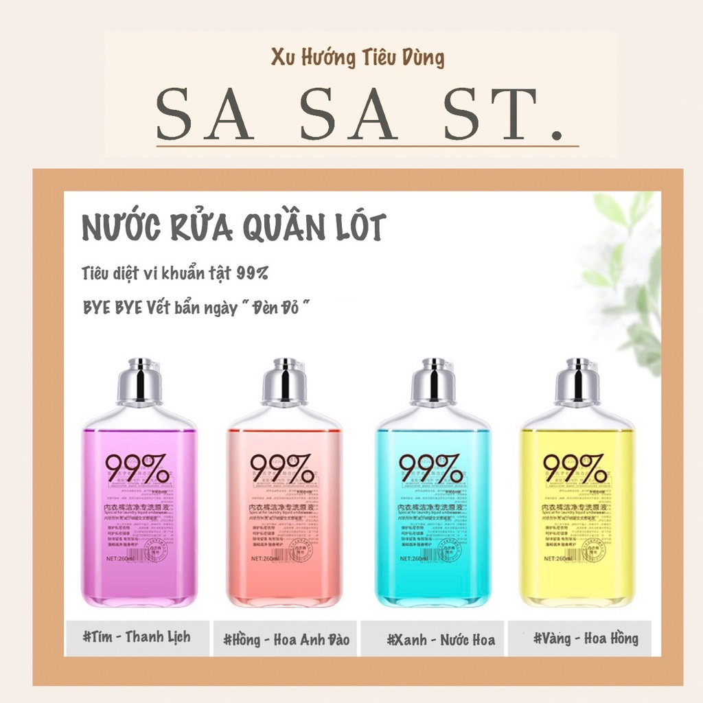 Nước Giặt Đồ Lót Chuyên Dụng - Sạch Khuẩn Tới 99% Bảo Vệ Vùng Da Nhạy Cảm Chai 260ml