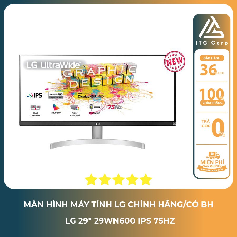 Màn hình máy tính LG UltraWide™ 29inch IPS 75Hz AMD FreeSync™ HDR 29WN600-W