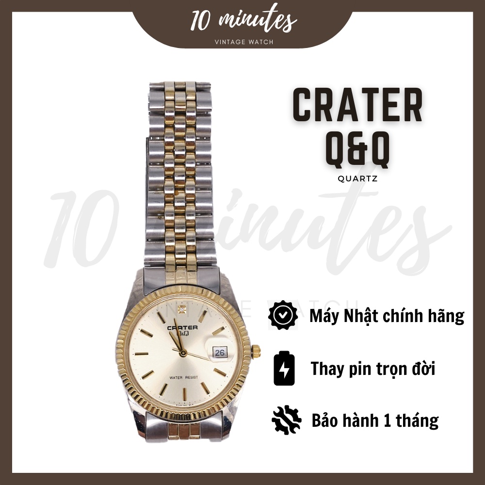 Đồng hồ nam hiệu crater nhật, si nhật, phụ kiện thời trang unisex, đồ hiệu cũ 2hand
