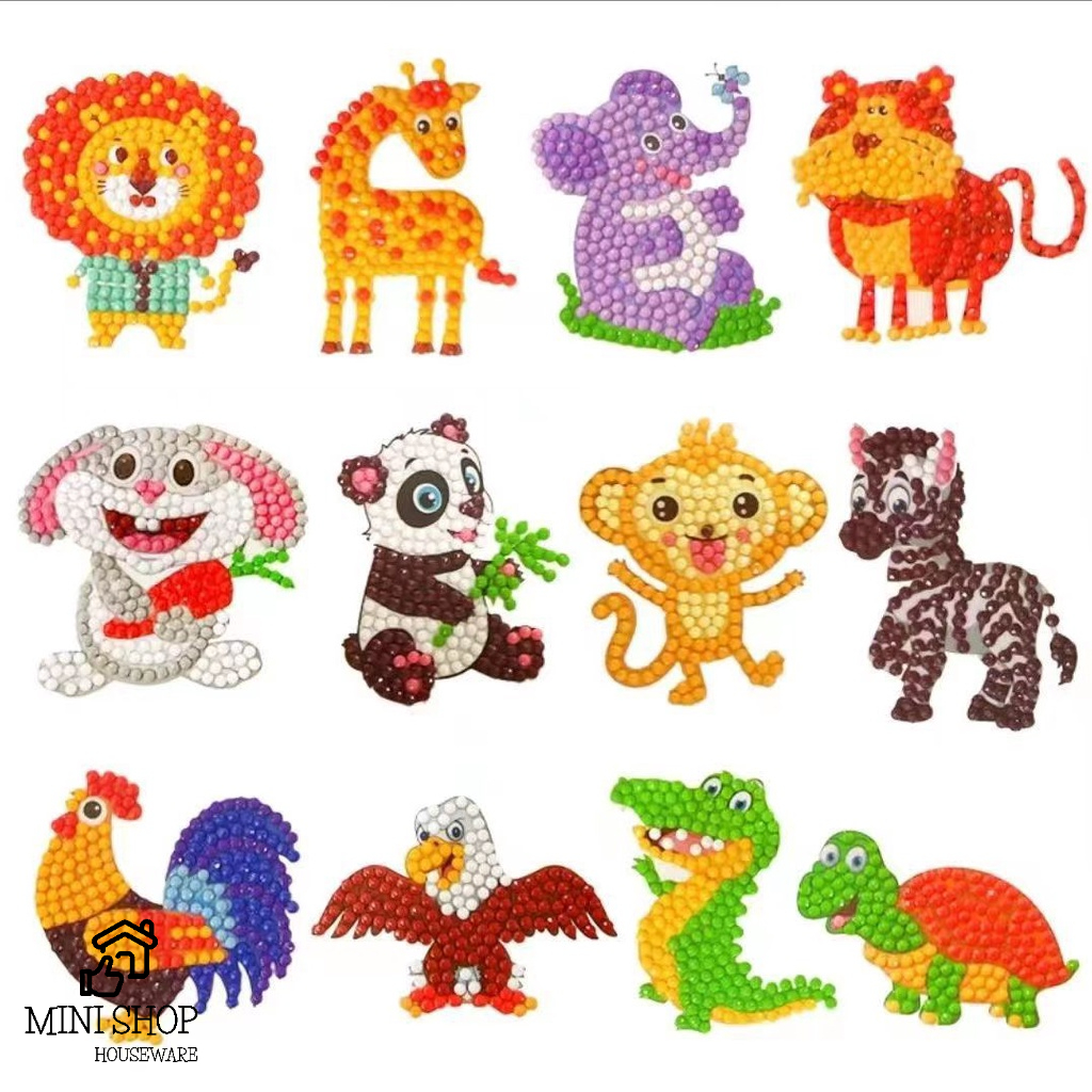 (Sỉ) Tranh Đính Đá Cho Bé, Tranh Đá Tự Đính Tự Làm Sticker DIY Trang Trí, Đồ Thủ Công Cho Bé Nhiều Mẫu