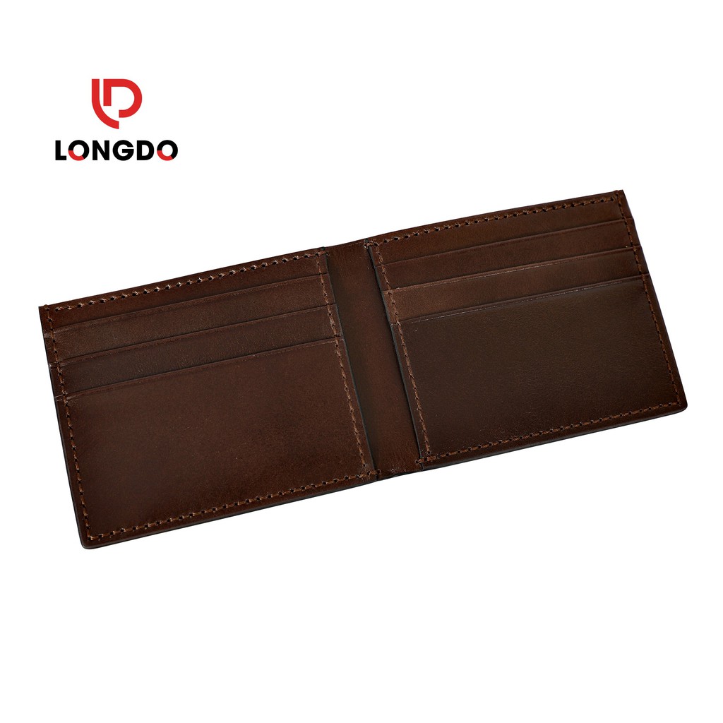 Ví ngang nam da bò thật - Cam kết 100% da bò thật nhập khẩu - Bảo hành 5 năm - Thương hiệu uy tín Longdo Leather - B01