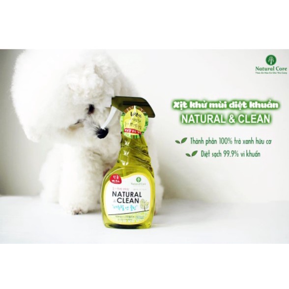 Xịt khử mùi diệt khuẩn đồ dùng cho chó mèo Natural & Clean 500ml/1500ml